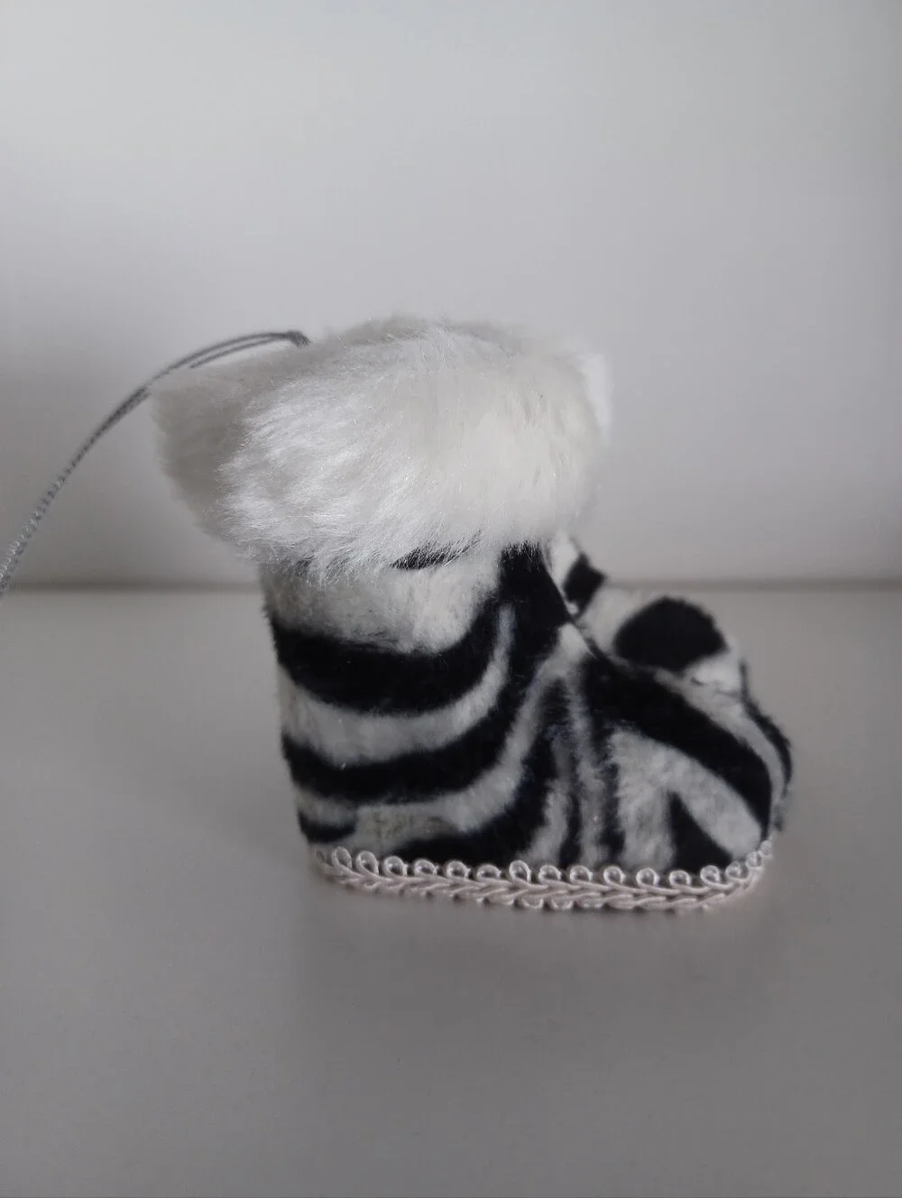 Christmas Zebra Print Boots Ornament Collectible Gift Holiday Decor Animal Print